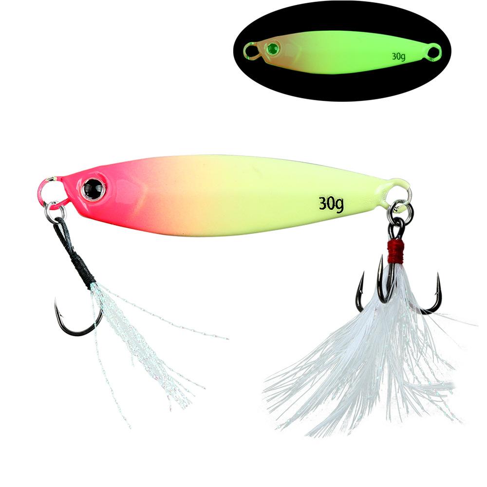 Luminous Jigging Lure for Long Casting7g30gFeather Hook Sea Fishing Floating Shore Mackerel Special Bait