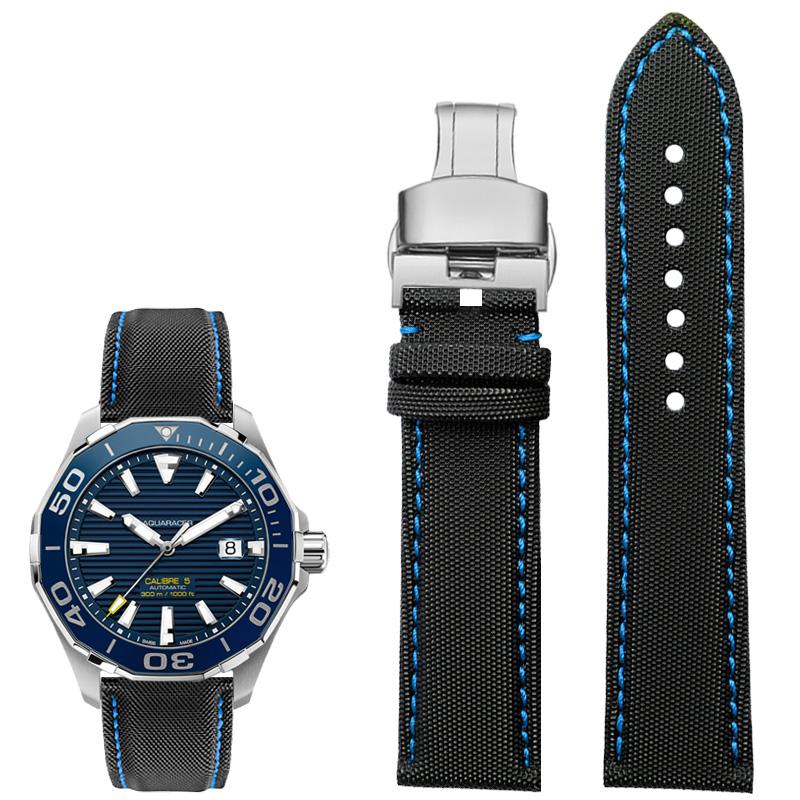 Классический 20 мм 21 мм 22 мм 23 мм 24 мм нейлоновый кожаный ремешок для часов Seiko № 5 Rolex longines WATCH Мужской Женский холщовый тканевый ремешок для часов