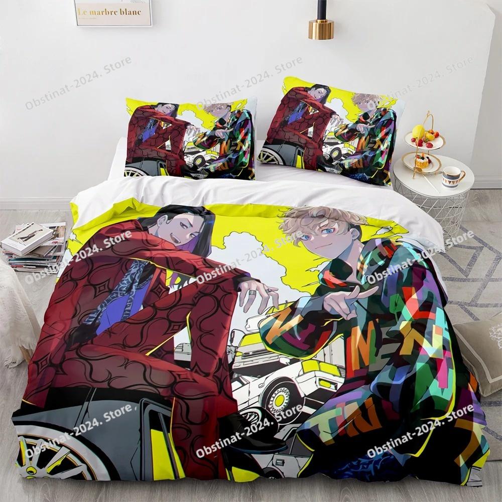 3D New Anime Tokyo Revengers Bedding Set Printed Bed Set Duvet Cover Sheet Pillowcase Bed Soft Quilt Cover Full Queen King Size