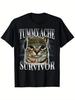 Funny Cat Meme "Tummy Ache Survivor" Sarcastic Humor T-Shirt for Men & Women