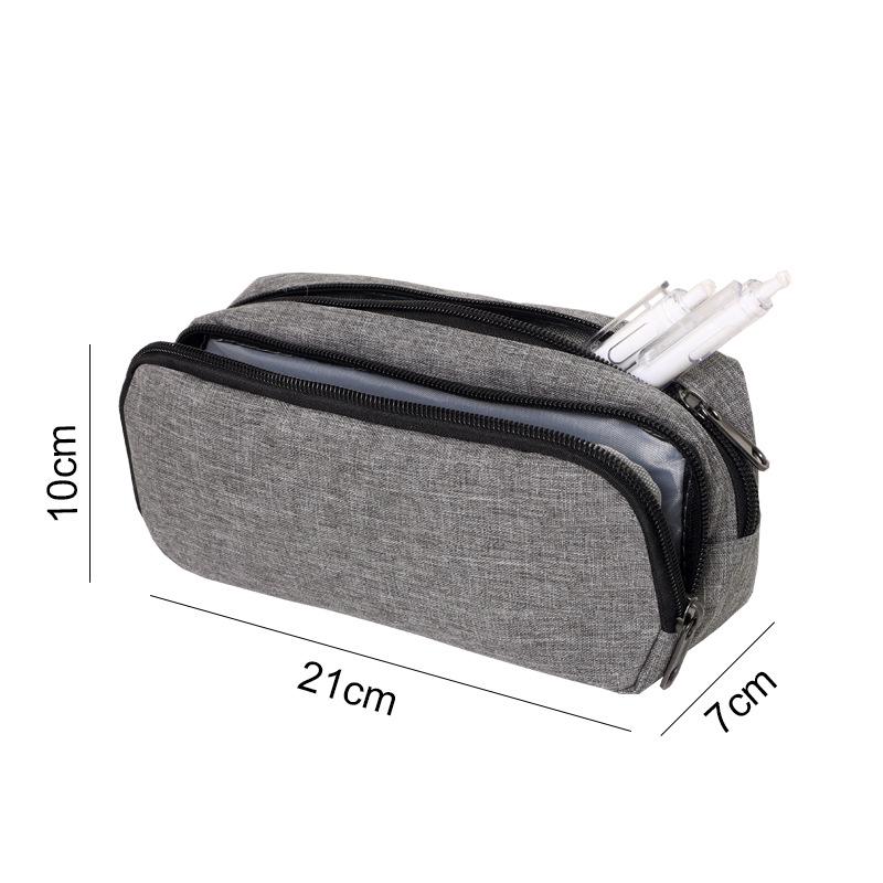 Large Capacity Double-layer Student Pencil Case - Oxford Cloth Exam Bag for Primary and Secondary School