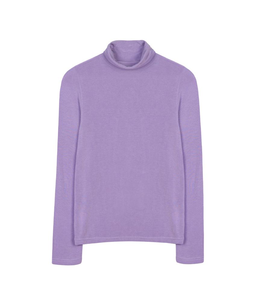 Nigaennikol [Essential] Minimal Slim Turtleneck Top_Purple