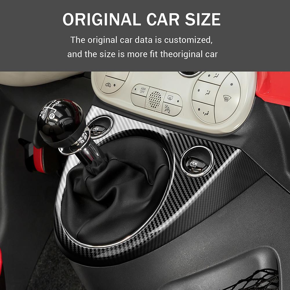 ABS Carbon Fiber For Abarth 595 695 2016 2017 2018 2019 2020 2021 2022 2023 For Fiat 500 2011-2023 LHD RHD Gear Shift Cover Trim