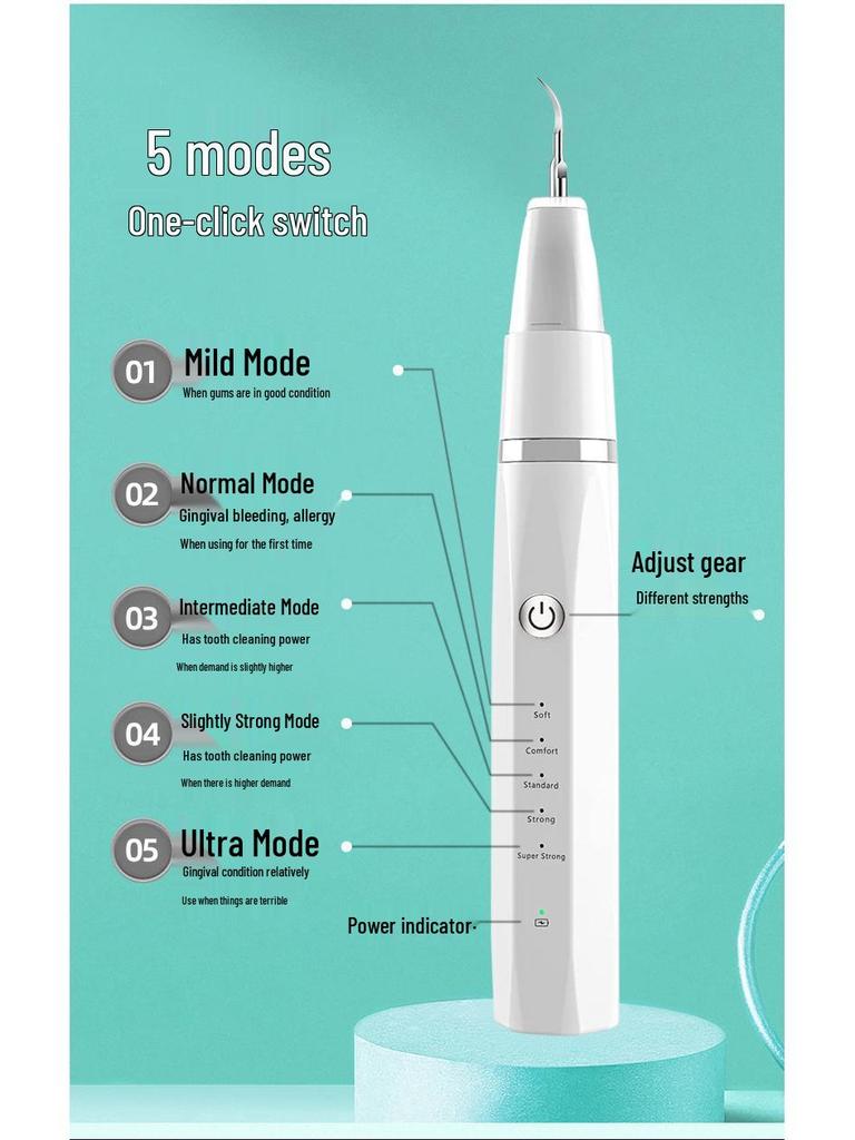 Ultrasonic Tartar Remover & Teeth Whitening Tool for Home Dental Care
