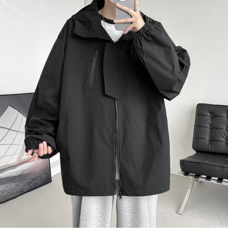 Spring and Autumn Men's New Outdoor Hooded Work Jacket