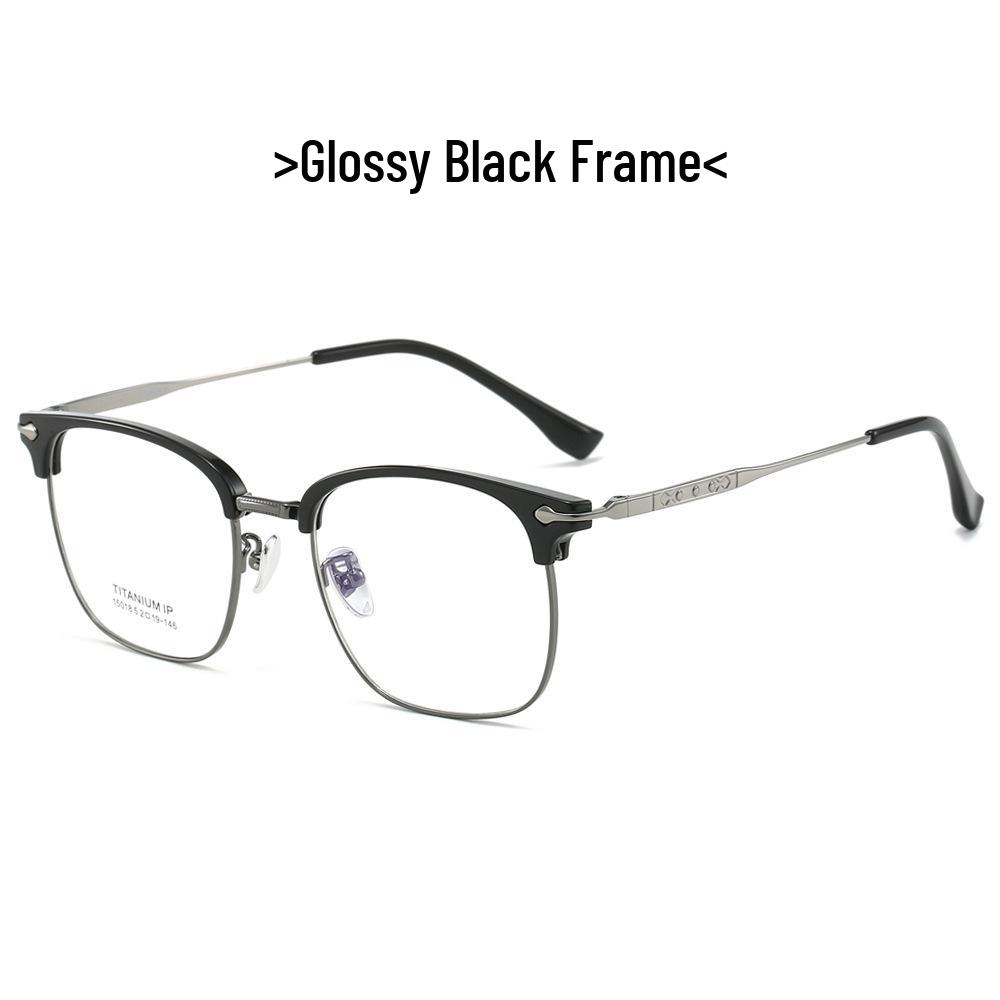 2024 Exquisite Titanium Unisex Eyebrow Myopia Glasses Frame Myopia & Blue Light Blocking Compatible