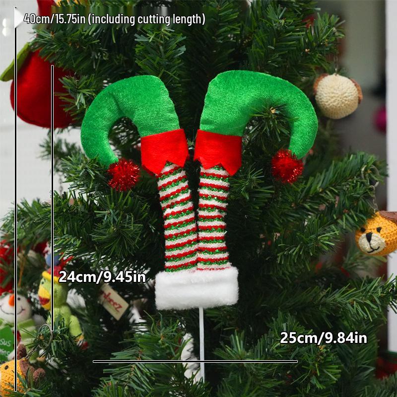 Elf Leg Stake Tree Topper - Indoor/Outdoor Christmas Decoration