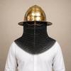 Capacete Medieval Bizantino Normando Viking com Gorro e Avental de Malha Rebites