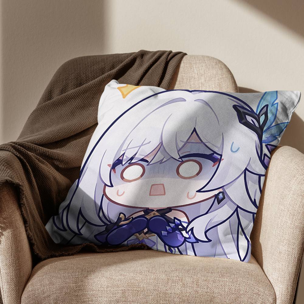 Skirk Columbina Genshin Impact Cushion Cover Suitable For Sofa Car Bedroom Office Cushions Decorative Pillow Case