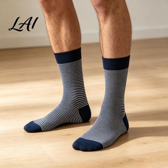 All Day Dry Comfort Socks Men's Dress Socks Comfortable Crew Sock Solid Striped Argyle Dotted Polyester Cotton Blend Long Large Size Business