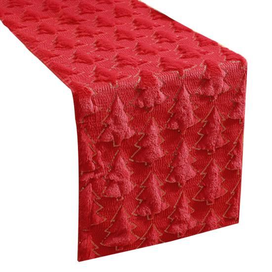 Christmas Table Runner 3D Xmas Tree Table Runner Thickened Sequin Tablecloth for Holiday Home Farmhouse Dining Table Decor