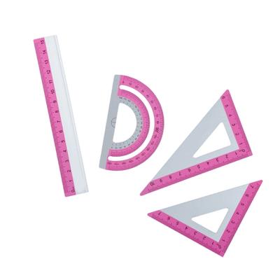 Set Profesional de Herramientas de Geometría con Bordes Antideslizantes Reglas de Aluminio para Clase de Matemáticas Dibujo Técnico Ligero Estudiante