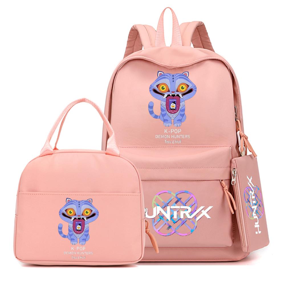 4-teiliges/Set Cartoon K-Pop bedruckter Rucksack mit Federmäppchen Handtasche für Teenager Schüler Junge Mädchen Schultasche Schultasche Große Kapazität Reisetasche Mochila