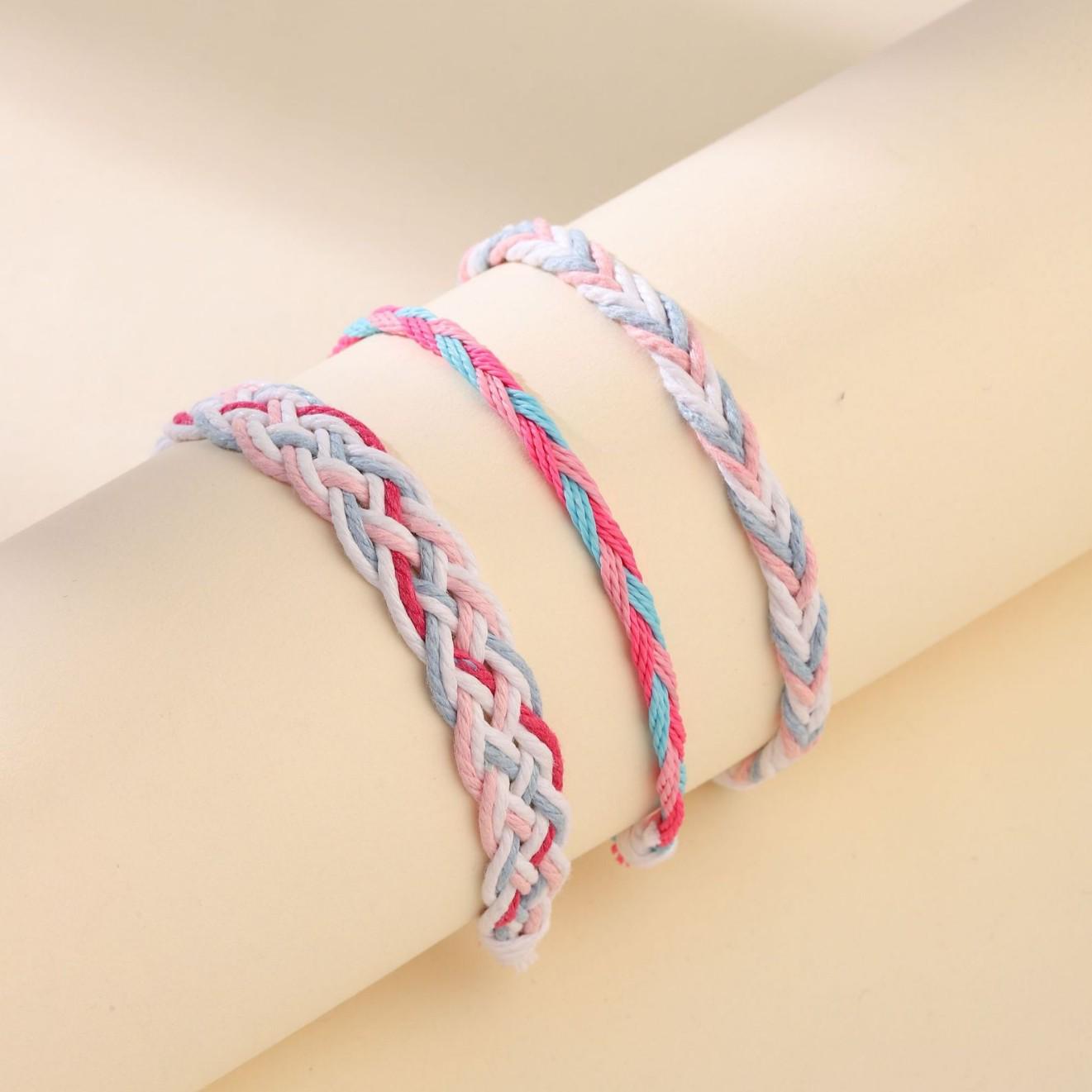 Artistic Forest Style Hand-woven Colored Linen Bracelet Handmade