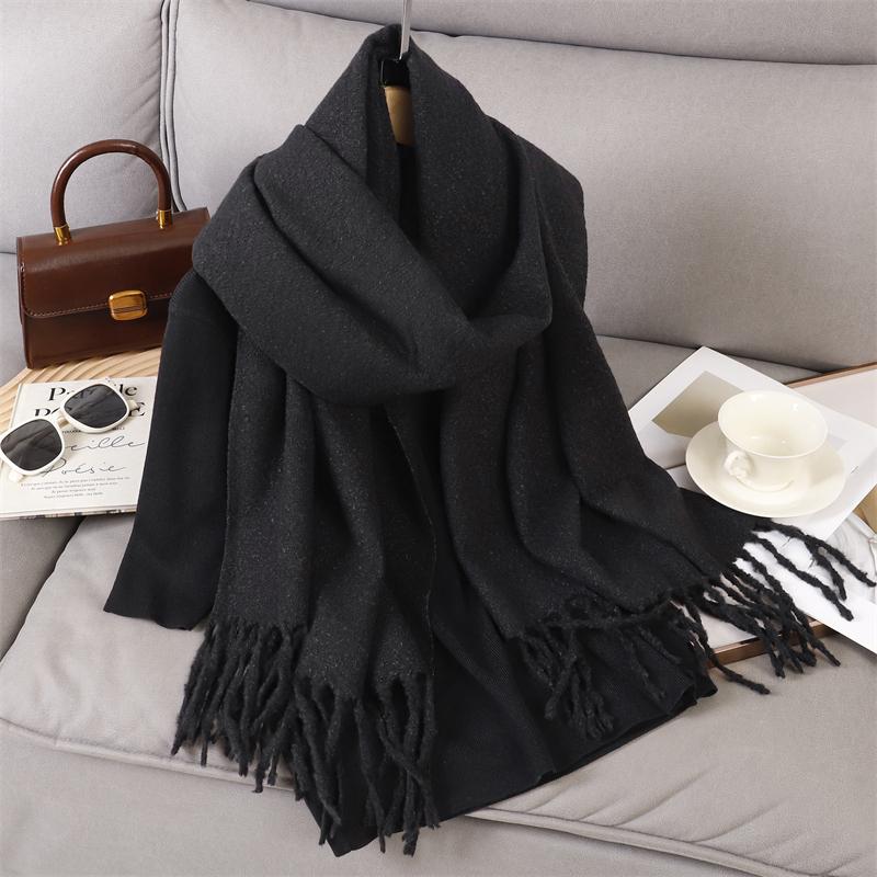 New Winter Scarf For Women Long Warm Cashmere Scarves Hijab Solid Lady Shawl Wrap Female Pashmina Bandana Head Scarfs