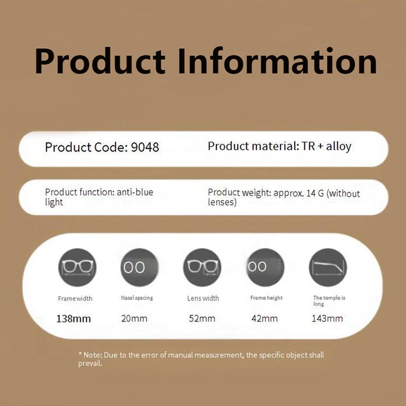 Square Frame Anti-blue Flat Light Mirror Without Makeup Fashionable Gold Silk Simple Glasses For Women  Myopia Glasses Frame