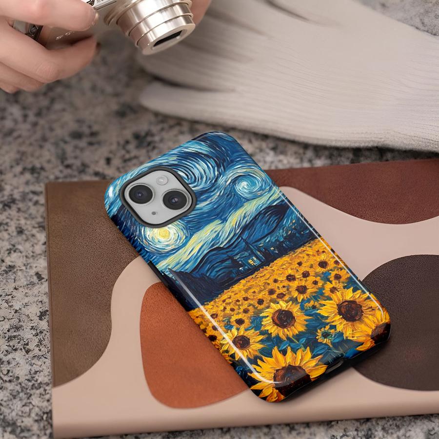 

Phone Case for Apple iPhone 17 XS XR 13 Air 11 Pro Max 15 16 16e 12 Plus 14 Soft Cover Capa Van Gogh Starry Sunflowers iPhone 14 Pro