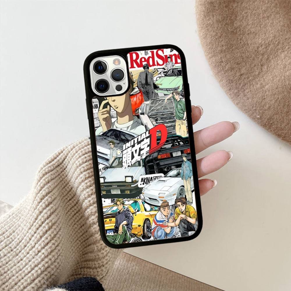 Road Racing Anime I-Initial D For IPhone 17 16 15 14 13 12 11 Pro Max Plus Mini PC+TPU Back Phone Cover