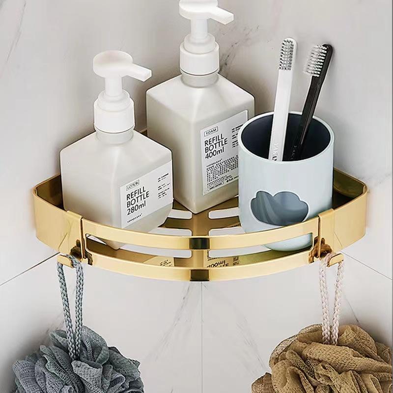 304 stainless steel golden triangle bracket corner bracket bathroom triangle storage rack toilet wall bracket bath accessories