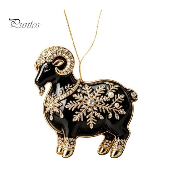Lightweight Tree Ornaments for Holidays Black Goat Christmas Hanging Ornament, 2D Acrylic Festive Compact Restaurants Pendant, Decorative Car