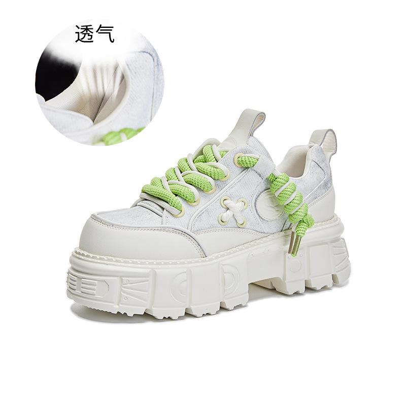 

Женские кроссовки «папины кроссовки» 2025 весна новые на толстой подошве увеличивающие рост повседневные универсальные трендовые функциональные женские кроссовки 40 бежевый