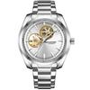 Gold Automatic Mechanical Watch for Men Luxury Skeleton Stainless Steel Waterproof Luminous Business Dress Wristwatch
