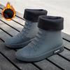 Order A Size Up Fashion Men's Rain Boots Rubber Gumboots Slip On Mid-calf Waterproof Working Boots Comfort Red Non-slip Fishing Shoes for Men