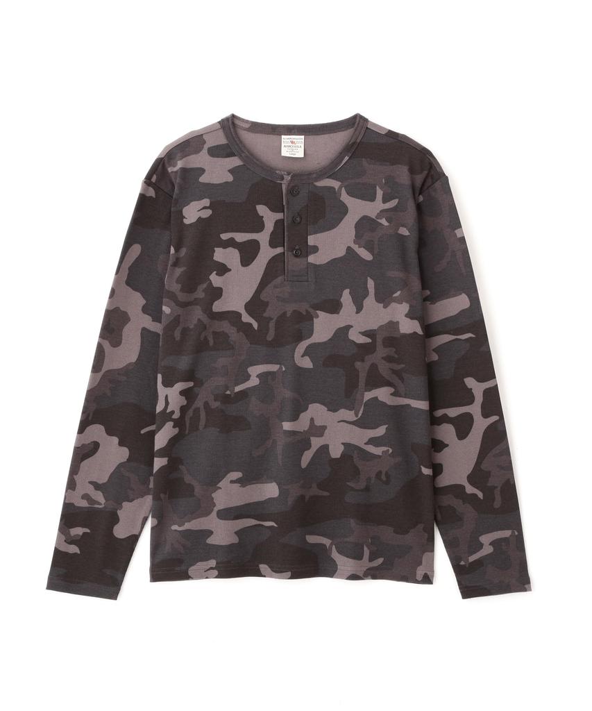 AVIREX DAILY RIB LONG SLEEVE NECK T-SHIRT(WEB Exclusive) CAMOUFLAGE black