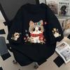 Women's O Neck Short Sleeve Tee Loose Fit Korean Style Cartoon Cat Embroidery Casual Top
