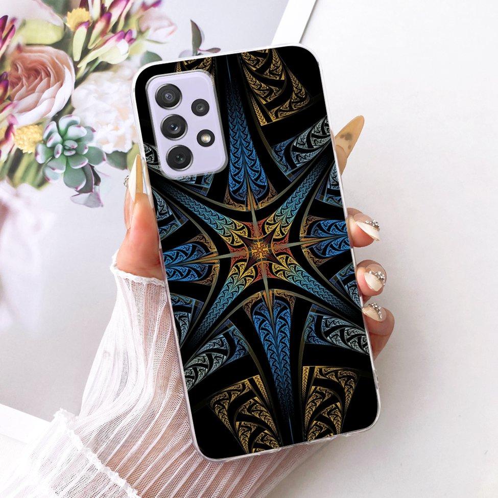 Transparent For Samsung Galaxy A72 4G Case Cute Fashion Flowers Funny Painted Casing For Samsung A72 4G SM-A725M SM-A725F Cover
