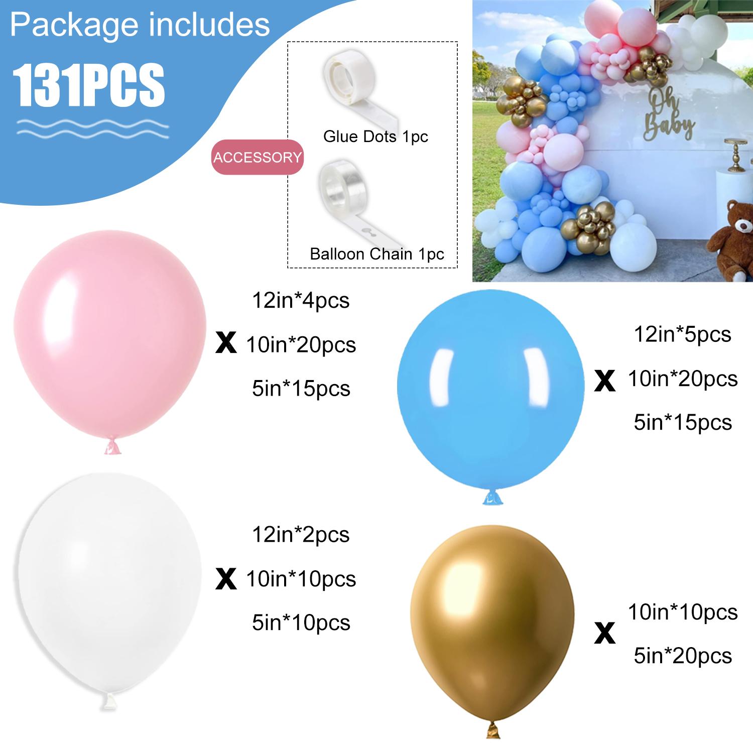

131PCS blue and pink latex balloon set suitable for birthday parties, weddings, Valentine s Day party decorations Other