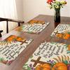 Autumn Thanksgiving Pumpkin & Maple Leaf Table Mat - Heat-Resistant Party Decor Coaster