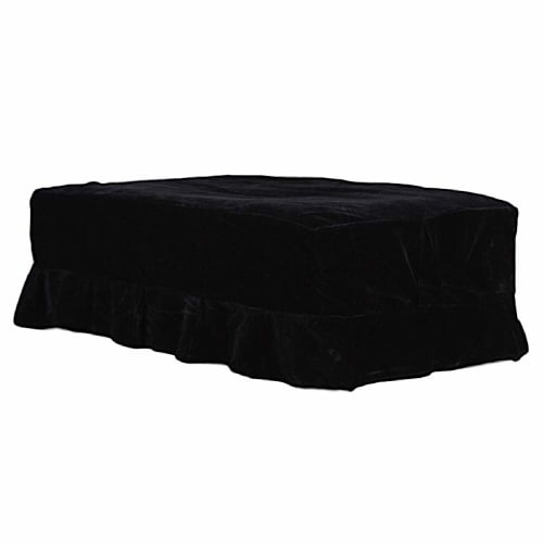 TKY Piano Chair Cover, Single-Seater Piano Chair Cover, Decorative, Protective, Dustproof, Velvet (Black)
