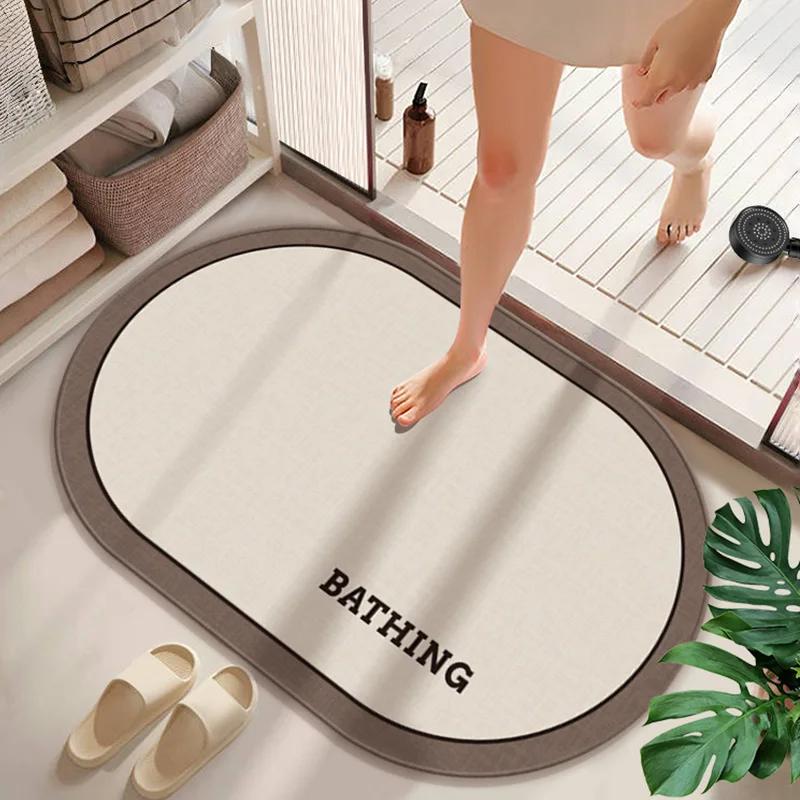 Water-absorbing and Non-slip Bathroom Floor Mat, Diatom Mud Floor Mat At the Door of the Bathroom, Kitchen Entry