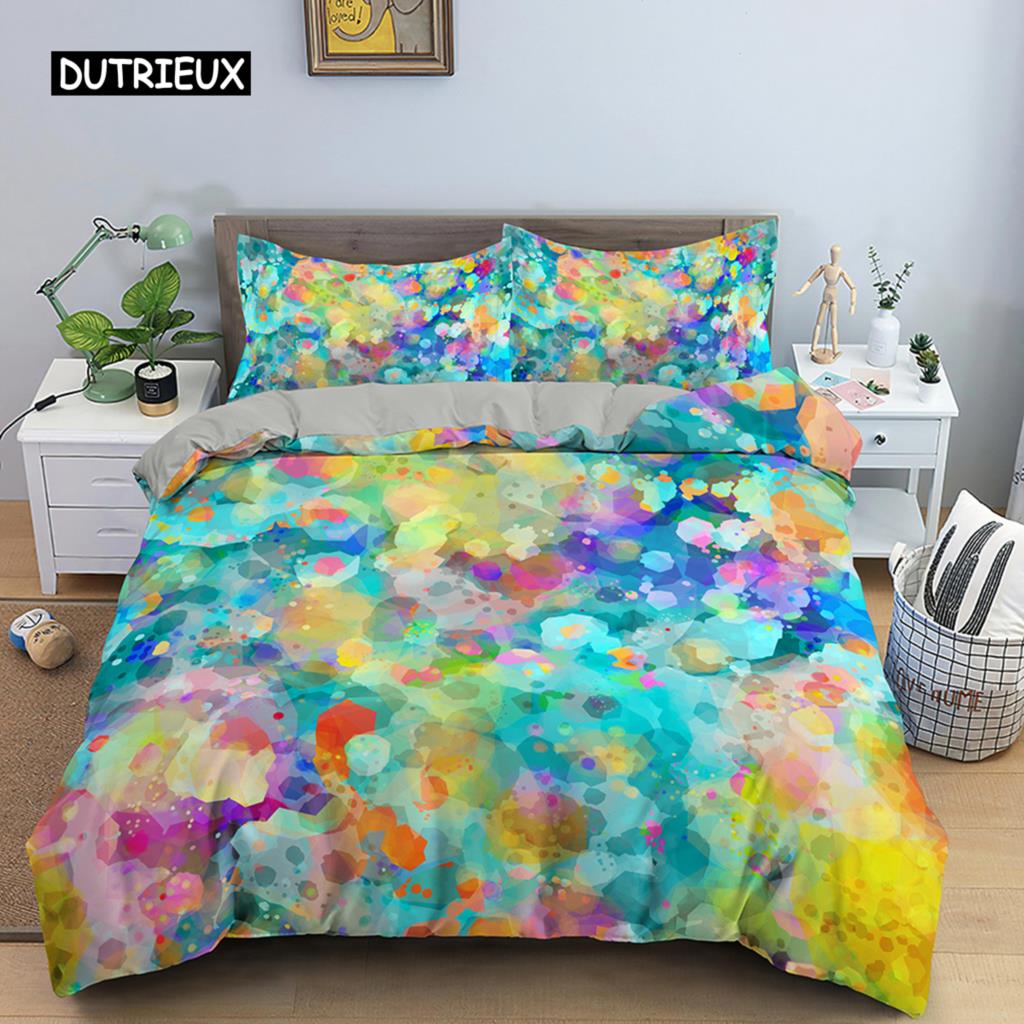 Abstract Duvet Cover Set King Microfiber Blue Psychedelic Bedding Set 2/3 Pcs Queen Size Warped Space Theme Twin Comforter Cover