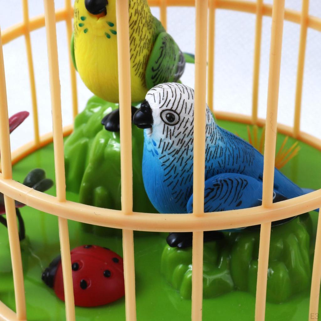 2 sztuki śpiewający ćwierkający ptak zabawka symulacja klatka aktywowane ruchy prezent indukcyjny dźwięk dla