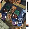 Winter and Autumn Leopard Print Fashion Short Socks for Ladies - Outdoor Anti-Slip and Anti-Odor Colorful Leggings - Mid-Calf Socks