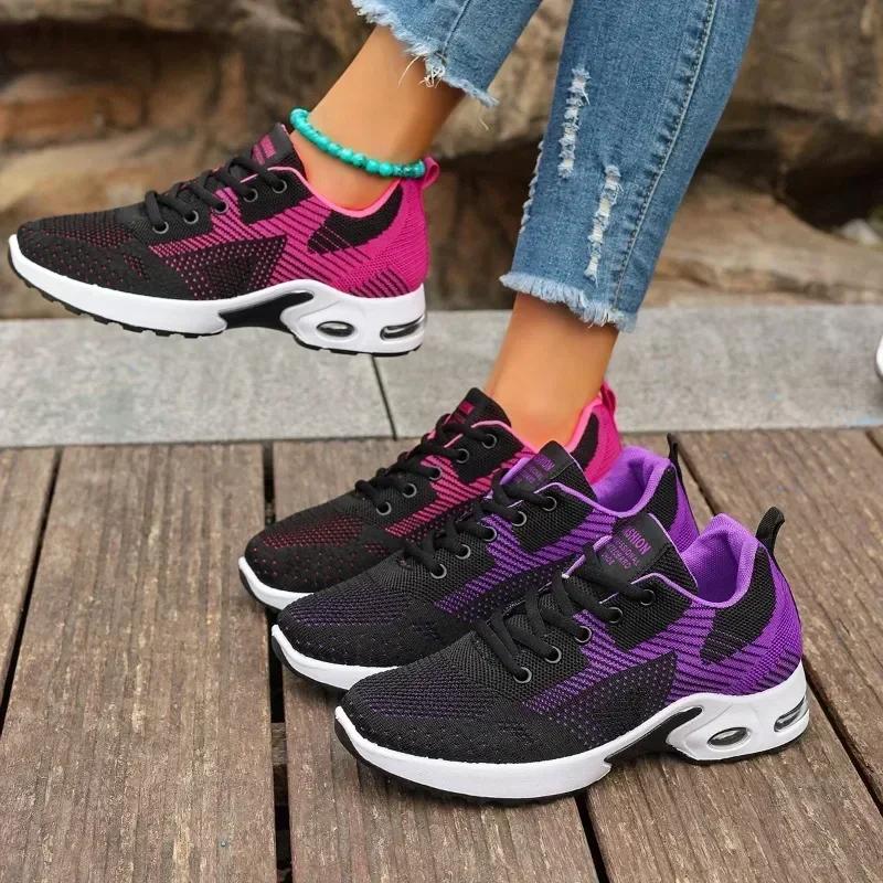 Women's Shoes 2024 Brand Mesh Women's Vulcanize Shoes Breathable Women Sneakers Mixed Colors Lace Up Outdoor Ladies Casual Shoes