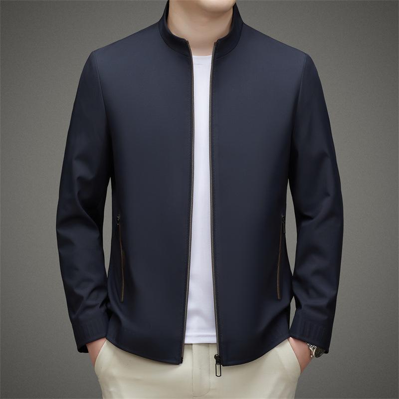 

Модная мужская куртка с длинным рукавом, новый весенний кардиган на молнии, красивая повседневная корейская версия однотонного топа 170/M