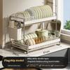Dish Bowl Drainer Storage Rack Kitchen Organizer with Drain Basket Kitchen Dish Drying Rack Cutlery Storage with Drain Rack