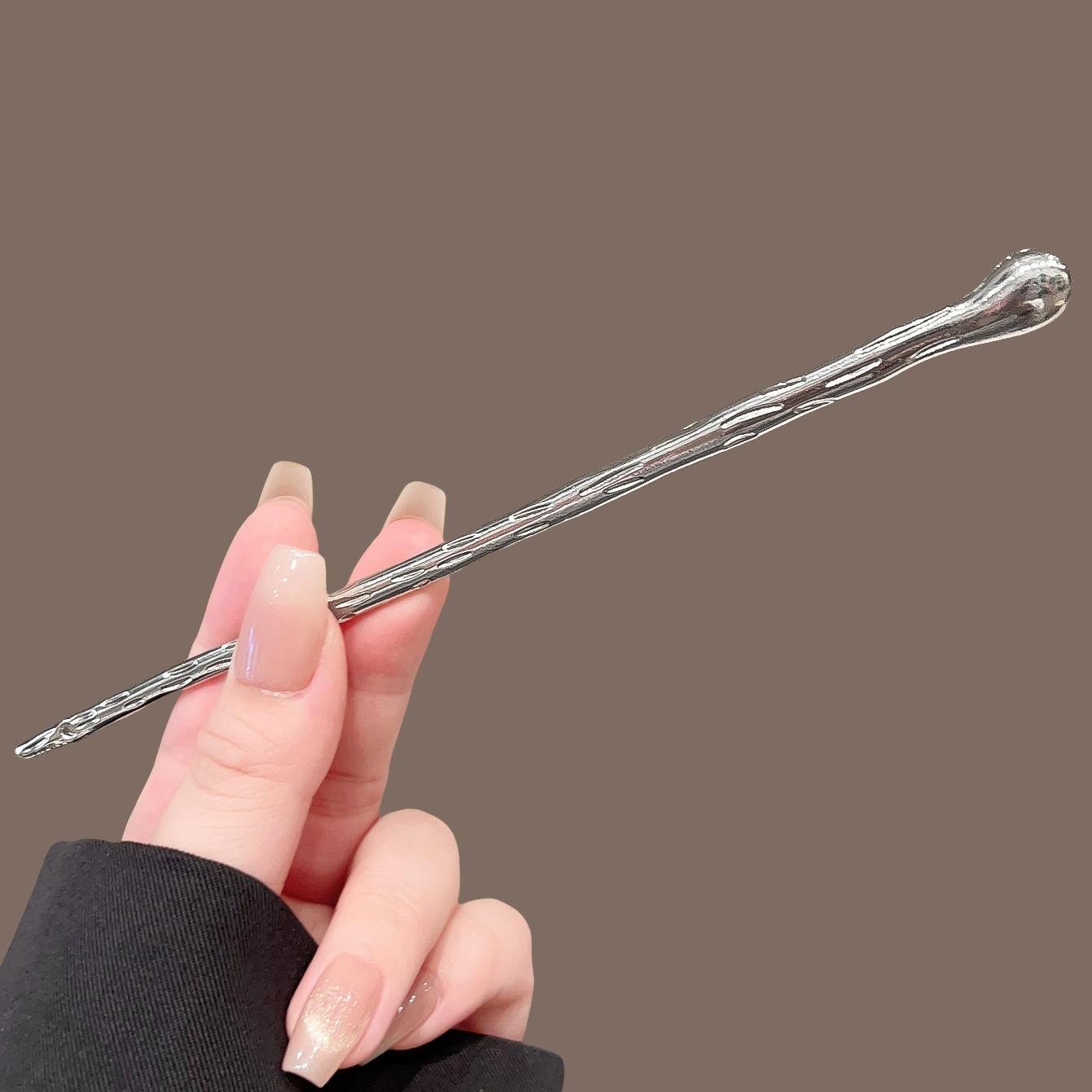 

1pc Cold Style Metal Hairpin with Gold Silver Hair Accessories Niche High-end Antique Style Braided Hair Embellishment Hairpin