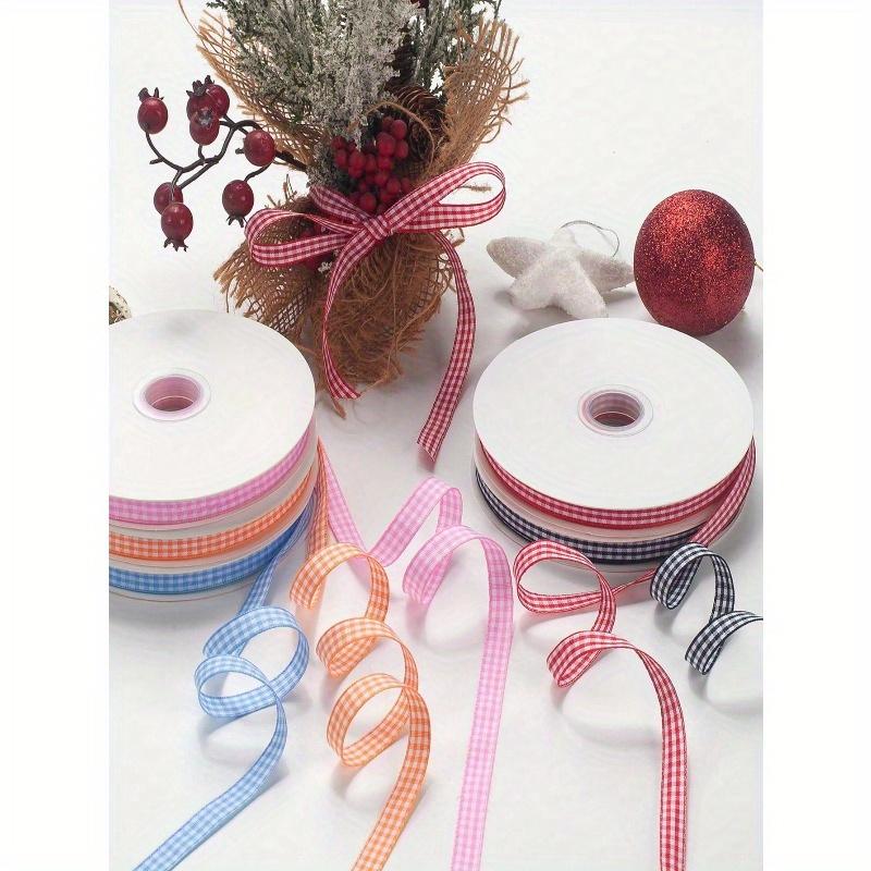1pc/Red And White Plaid Ribbon, Valentine Bow Ribbon, Plaid Fabric Crafts Plaid Ribbon Rolls Are Used For Valentine's Day Party Decorations