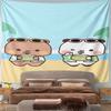 Cute Bears Relaxing at the Beach Pattern Wall Hanging Tapestry Decorative Tapestry Home Decor for Bedroom and Living Room