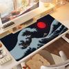 Red Sun Wave Gaming Mouse Pad Abstract Desk Mat Nonslip Rubber Base Precise Seam Washable and Durable Pads for Games and Office