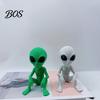 Realistic Alien Sculpture 3D Printed Statue, Sci-Fi UFO Sculpture, Funny Sitting Figurine, Creative Ornament for Home Office Desktop Shelf Workstation