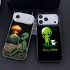 Funny Space UFO Alien Thing  Phone Case For iPhone 17 16 15 14 13 12 11 Pro Max Plus Silver Candy Matte Cover