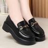 Small Leather Shoes Spring Autumn Sponge Cake Sole Two-Wear Women's Single Shoes With Skirt Thick Sole British Style Loafers