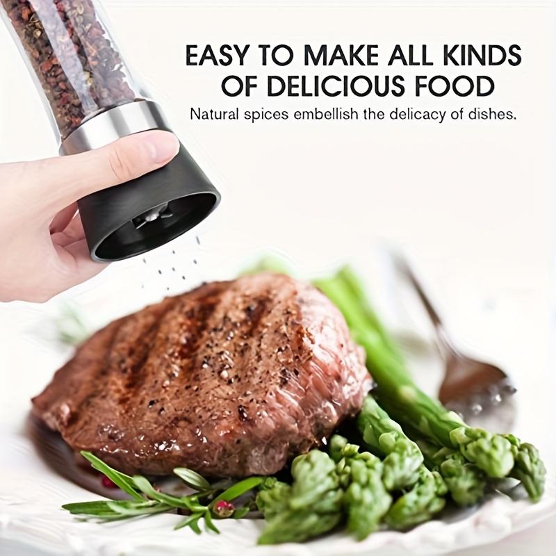 High End Manual Pepper Grinder Bottle, Portable Stainless Steel Spice Grinder, Suitable for Home Barbecue and Outdoor Cooking