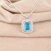 Swiss Blue Topaz Gemstone 925 Sterling Silver Jewelry Zircon Pendant For Women CZP-11-3