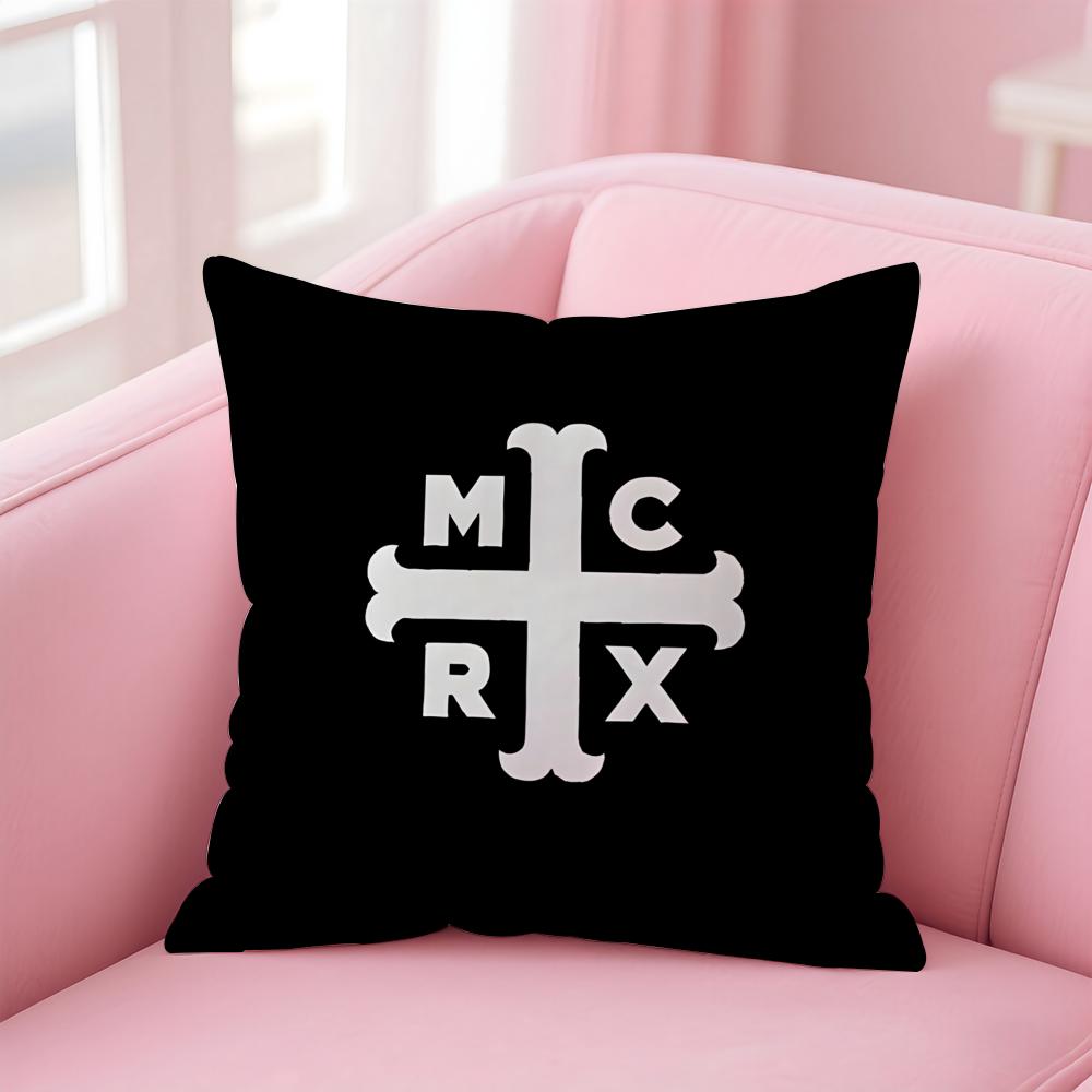 

Emo American Rock Band MMy Chemical Romance Cushion Cover Pillowcase Short Plush Invisible zipper Room Sofa Cushion Cover 30X30cm